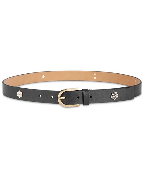 michael kors flower leather belt chain|michael kors belts on sale.